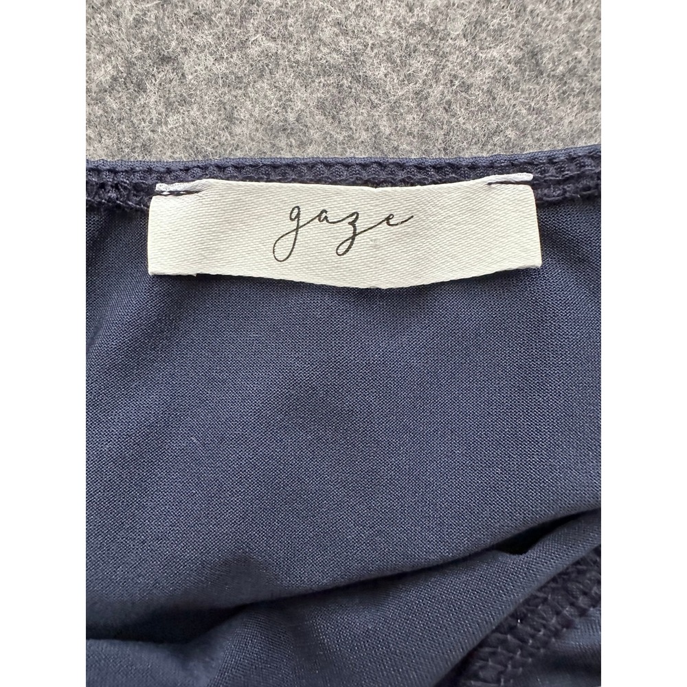 Gaze V-Neck Halter Top Women's XS Navy Blue 90s Minimalist Y2K Clean Girl - Picture 7 of 8